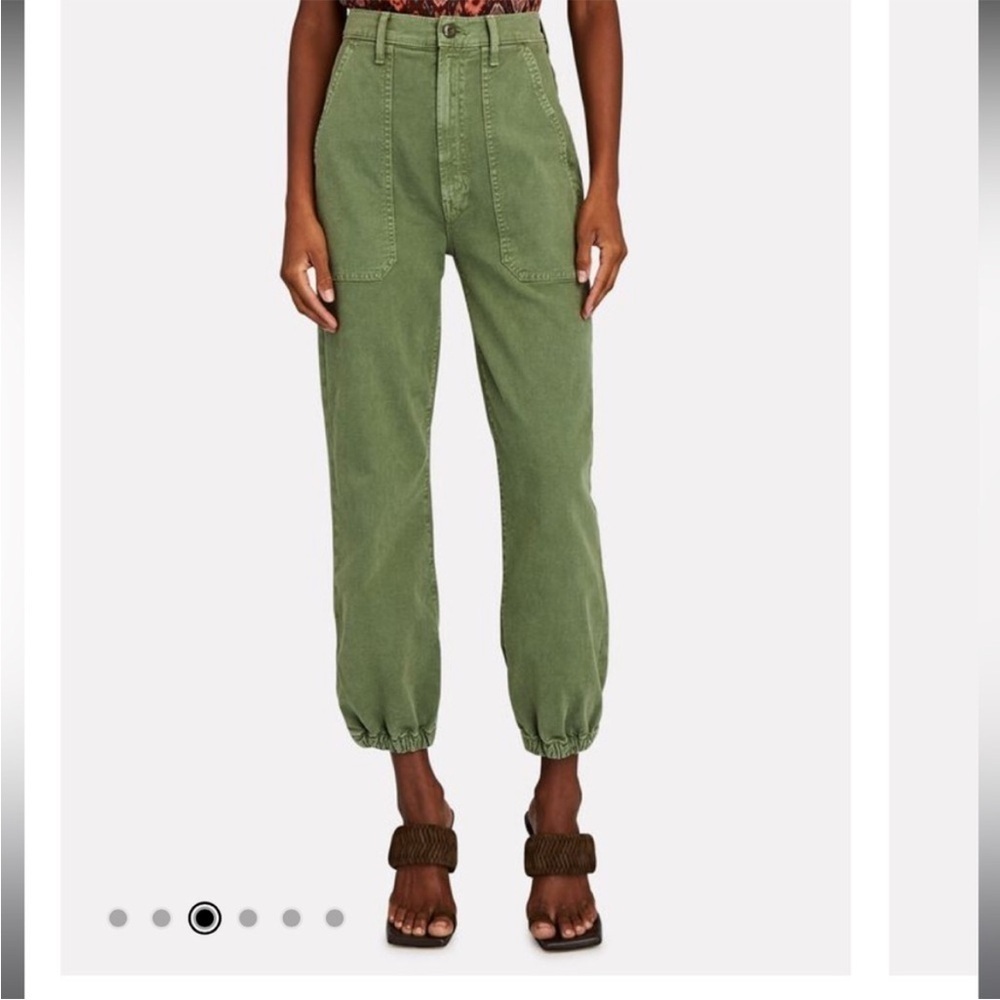 Mother The Wrapper Patch Springy Ankle Jogger Pants Green Size 24